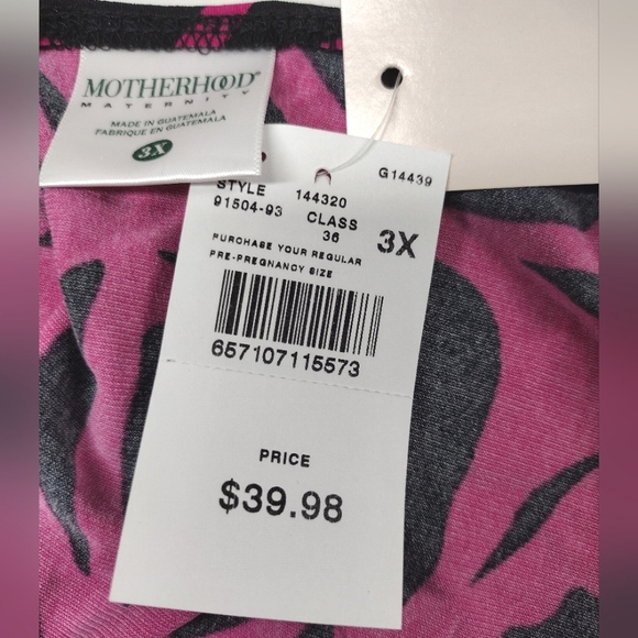 Motherhood Maternity Abstract Raspberry Pink Wrap Maternity Dress - Picture 6 of 6